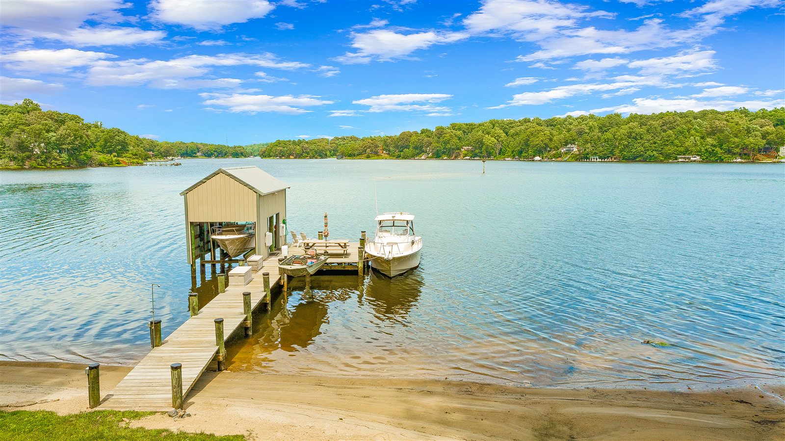 Waterfront and pier at a Garrity Road property