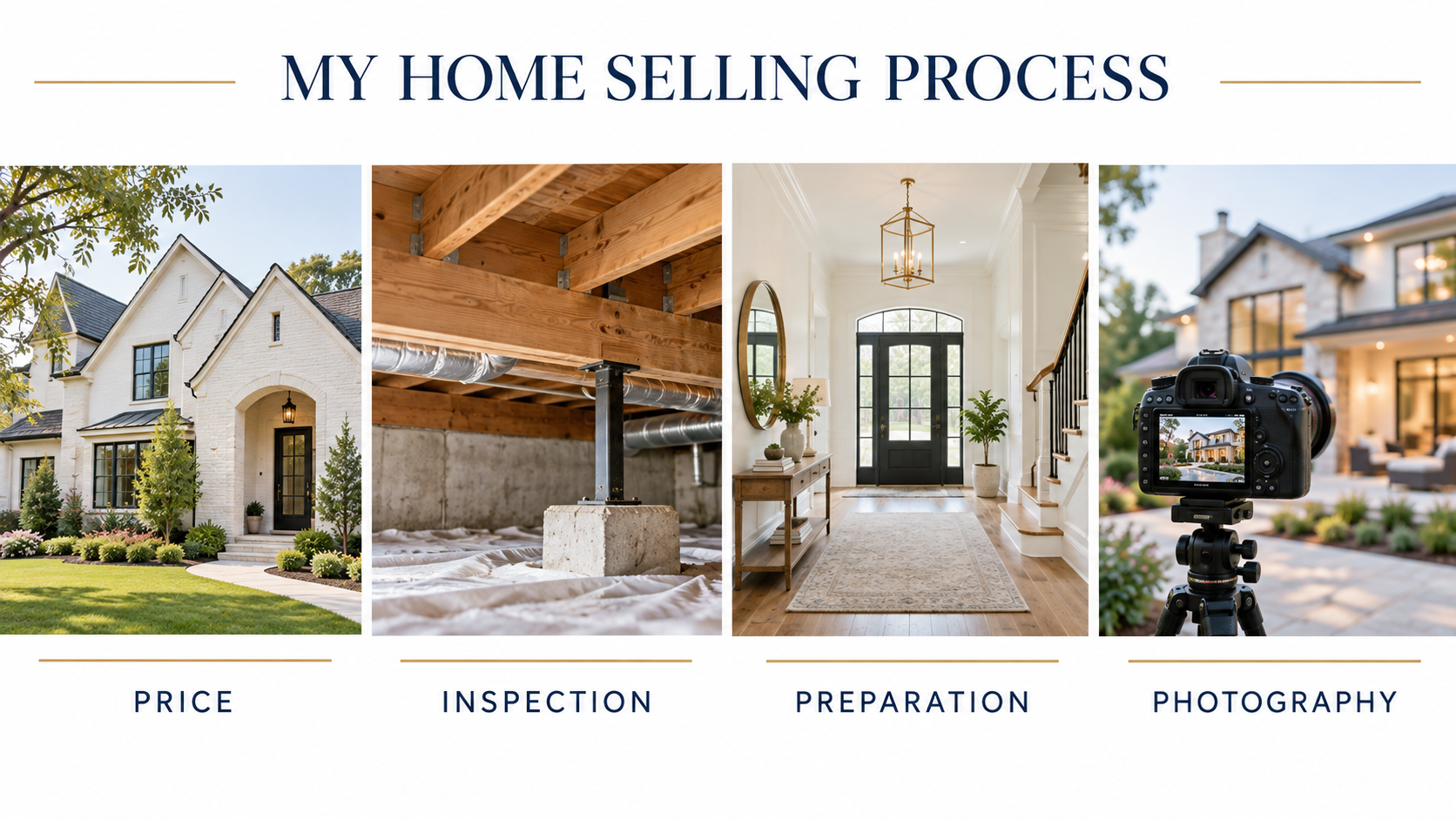Brian Mayer's home-selling process: price, inspection, preparation, and photography.